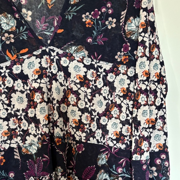 FP Movement by Free People Floral Blouse - Dark Purple and White - Picture 6 of 15